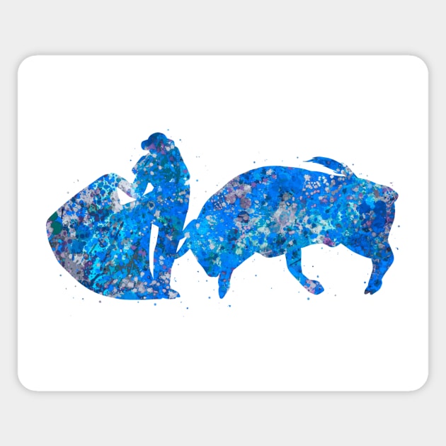 Matador blue art Sticker by Yahya Art